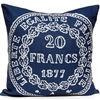 French Coin Pillow - Navy