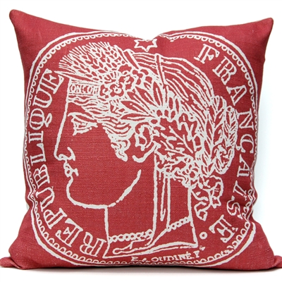 French Coin Pillow - Watermelon
