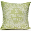 French Coin Pillow - Green