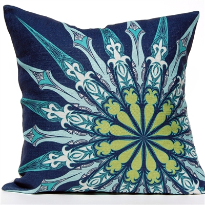 Ornate Compass Pillow - Navy