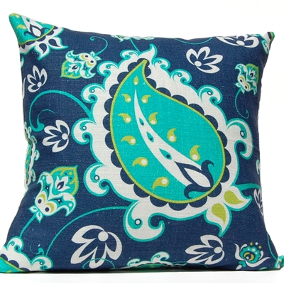 Paisley Pillow - Navy