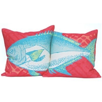 Fish Pillow Set - Coral