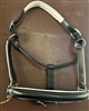 Dy'on Dressage Collection Halter - Matt Black with White padding - Full