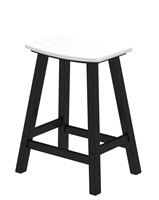 Contempo 24" Saddle Bar Stool (Black Frame)