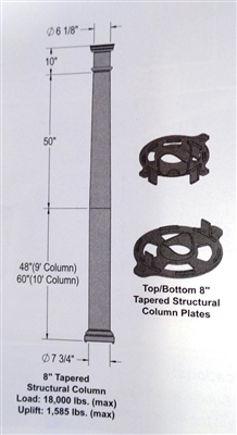 8" x 120" Tapered Structural Column