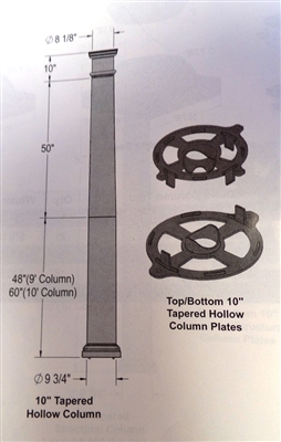 10" x 120" Tapered Hollow Column
