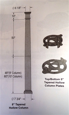8" x 108" Tapered Hollow Column