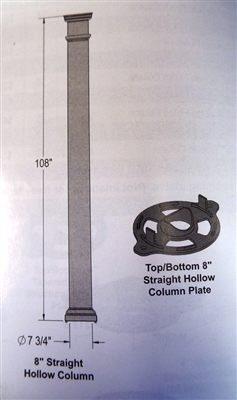 8" x 120" Tapered Hollow Column