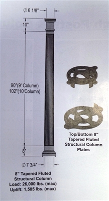 8" Tapered Fluted Structural Column