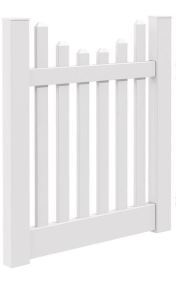 4 ft. x 4 ft. White Pointed Scalloped Vinyl Picket Fence Gate