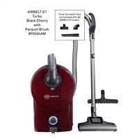 Sebo Airbelt D1 Turbo with turbo nozzle and parquet brush in black cherry