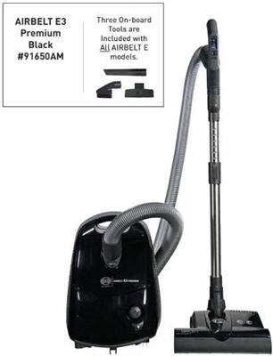 Sebo Airbelt E3 Premium with dual-control hande ET-1 and parquet brush in black