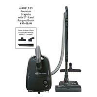 Sebo Airbelt E3 Premium with dual-control hande ET-1 and parquet brush in graphite