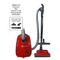 Sebo Airbelt E3 Premium with dual-control hande ET-1 and parquet brush in red