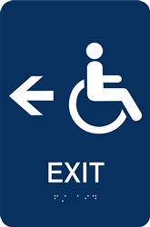 ADA Braille Handicap Exit Directional Sign