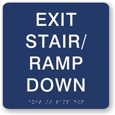 Exit Stair Ramp Down Braille Sign