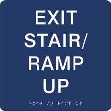 Exit Stair Ramp Up Braille Sign