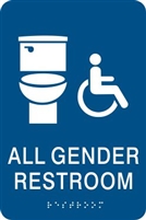 All Gender ADA Braille Restroom Sign