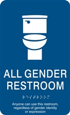 All Gender ADA Braille Restroom Sign