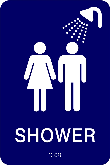 Family  Restroom  Non-Accessible Shower ADA Braille Sign