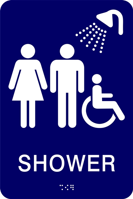 ADA Braille Family Shower Restroom Sign