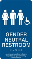 Gender Neutral ADA Braille Restroom Sign