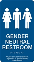 Gender Neutral ADA Braille Restroom Sign