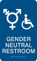 Gender Neutral ADA Braille Restroom Sign