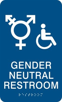 Gender Neutral ADA Braille Restroom Sign