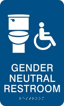 Gender Neutral ADA Braille Restroom Sign