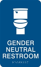 Gender Neutral ADA Braille Restroom Sign