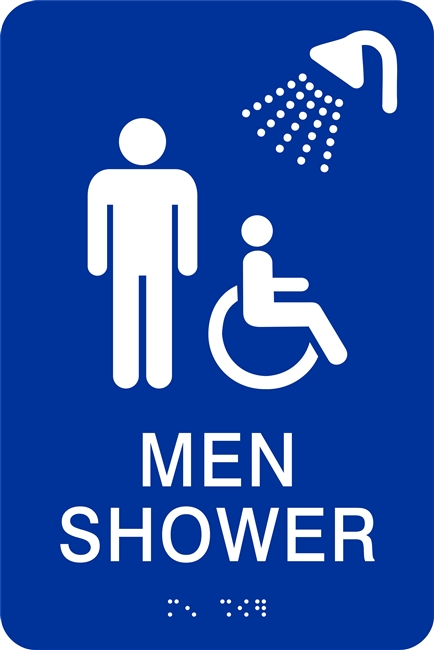 ADA Braille Men Shower Restroom Sign