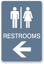 Directional Restroom Sign