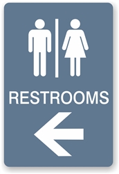 Directional Restroom Sign