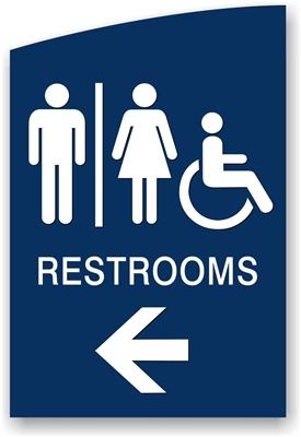 Directional Restroom Sign with Arrow