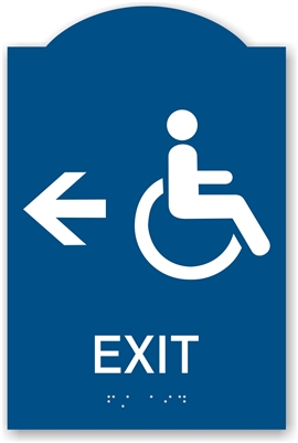 ADA Braille Handicap Exit Directional Sign