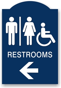 Directional Restroom Sign with Arrow