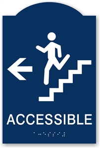 ADA Braille Stair Accessible Directional Sign