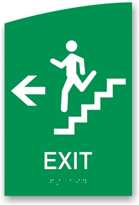 ADA Braille Stair Exit Directional Sign