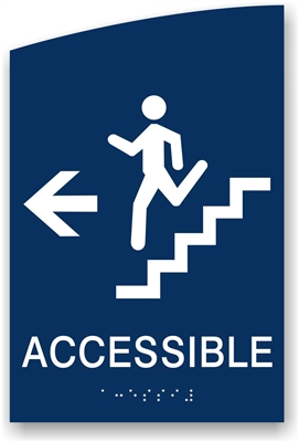 ADA Braille Stair Accessible Directional Sign