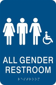 All Gender ADA Braille Restroom Sign