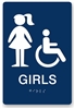 ADA Braille Girl's Restroom Sign