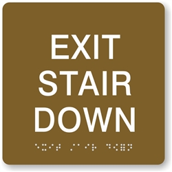 EXIT Stair Down Braille Sign