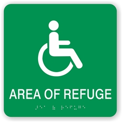 Area of Refuge Braille Sign