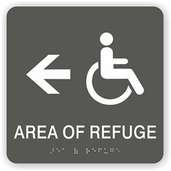 Area of Refuge Directional Braille Sign