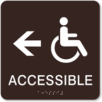 Handicap Accessible Directional Braille Sign