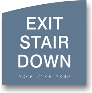 EXIT Stair Down Braille Sign