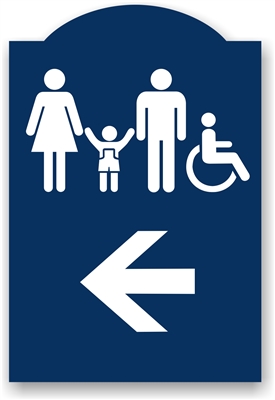 Directional Restroom Sign