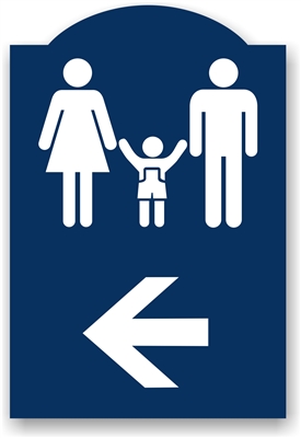 Directional Restroom Sign