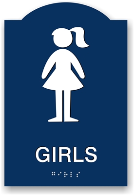ADA Braille Girl's Restroom Sign